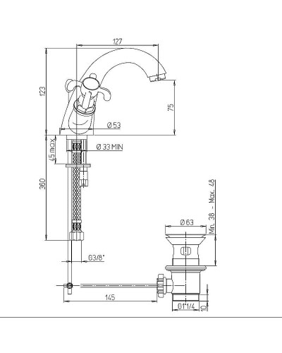 Смеситель для раковины Paini Ornellaia 87CR243KM Хром