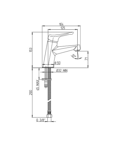 Смеситель для раковины Paini Bios-U 05CR205/59 Хром