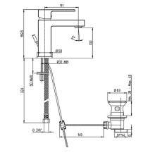 Смеситель для раковины Paini Dax-R 84PZ211R Черный матовый