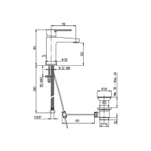 Смеситель для раковины Paini Le Mans 90CR211G35KM Хром