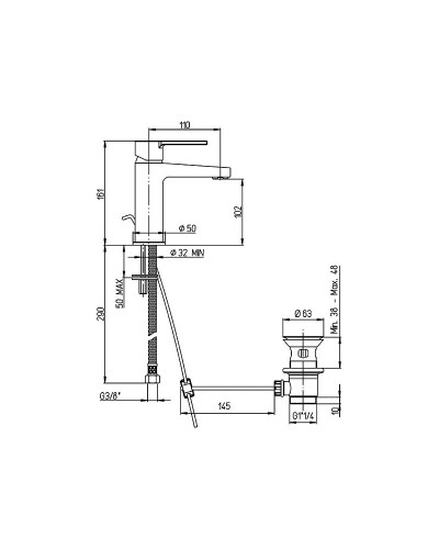 Смеситель для раковины Paini Le Mans 90CR211G35KM Хром