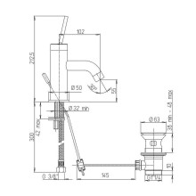 Смеситель для раковины Paini Cox 78CR211JO Хром
