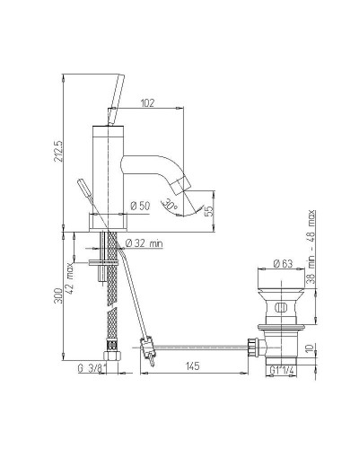 Смеситель для раковины Paini Cox 78CR211JO Хром