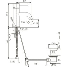 Смеситель для раковины Paini Cox 78PJ211 Матовое золото