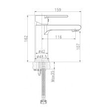 Смеситель для раковины Cersanit Brasko Black 63107 Черный матовый