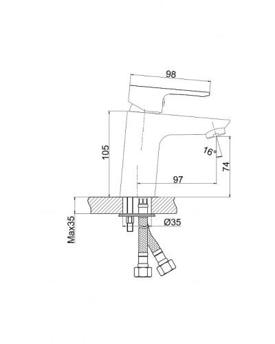 Смеситель для раковины Cersanit Cersania 63030 Хром