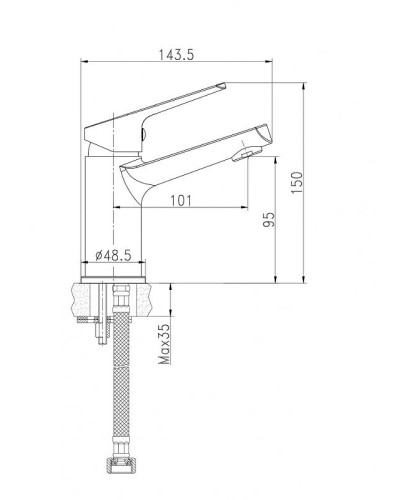 Смеситель для раковины Cersanit Flavis 63034 Хром