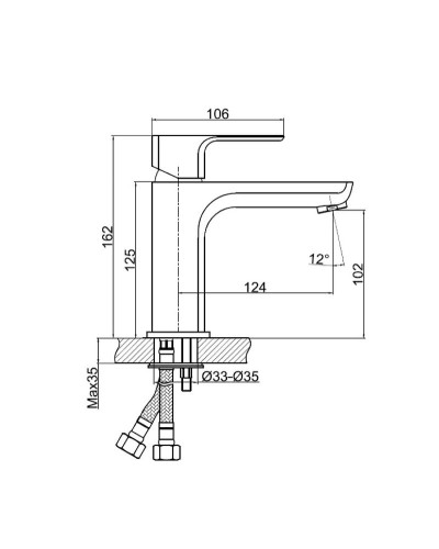 Смеситель для раковины Cersanit Geo 63039 Хром