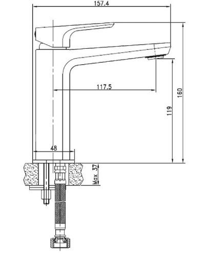 Смеситель для раковины Cersanit Nature 63063 Хром