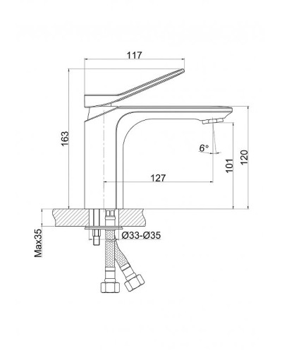 Смеситель для раковины Cersanit Odra 63050 Хром