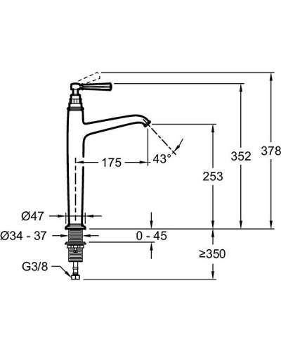 Смеситель для раковины Jacob Delafon Cleo 1889 E24309-CP Хром