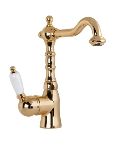 Смеситель для раковины с донным клапаном Gattoni Orta 2741/27D0ORO