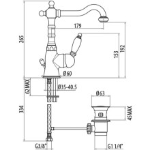 Смеситель для раковины с донным клапаном Gattoni Orta 2741/27C0CR
