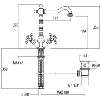 Смеситель для раковины с донным клапаном Gattoni Vivaldi 1230012C0CR
