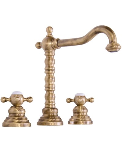 Смеситель для раковины на 3 отверстия с донным клапаном Gattoni Vivaldi 1210012V0BR