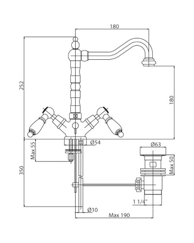 Смеситель для раковины Cezares First-LS2-01-Bi Хром