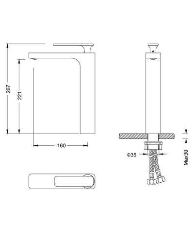 Смеситель для раковины Timo Torne 4311/17F Золото матовое