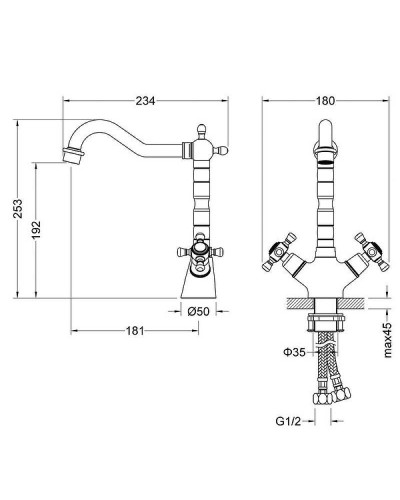 Смеситель для раковины Timo Nelson 0143/03F Черный