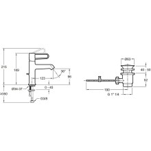 Смеситель для раковины Jacob Delafon Odeon Rive Gauche E21028-BL-CP Хром Черный