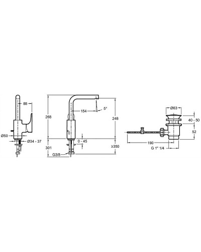 Смеситель для раковины Jacob Delafon Villette E23719-CP Хром