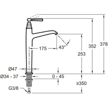 Смеситель для раковины Jacob Delafon Cleo 1889 E24309-BGG Золото глянцевое