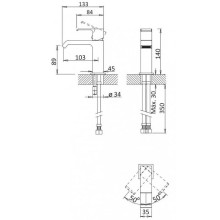 Смеситель для раковины Cezares Porta PORTA-LS1-SS Белый матовый