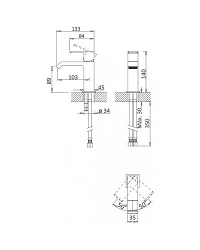 Смеситель для раковины Cezares Porta PORTA-LS1-SS Белый матовый