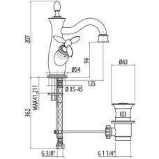 Смеситель для раковины с донным клапаном Gattoni Timor 1830018C0cr