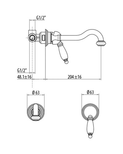 Смеситель для раковины Gattoni Orta 2737/27C0CR