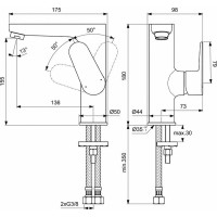 Смеситель для раковины Ideal Standard Cerafine Model O BC555AA Хром