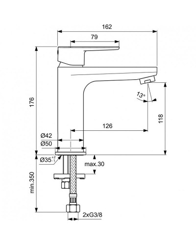 Смеситель для раковины Ideal Standard Cerafine Model O BC554AA Хром