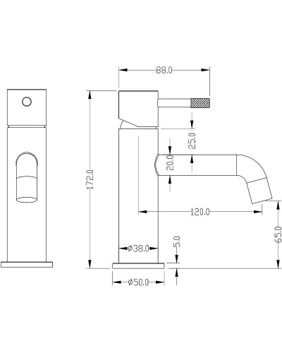 Смеситель для раковины Boheme Uno 461-G Золото