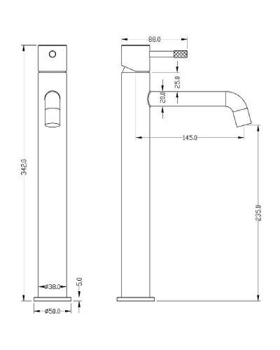 Смеситель для раковины Boheme Uno 462-B Черный