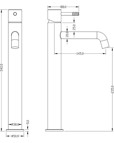 Смеситель для раковины Boheme Uno 462-G Золото