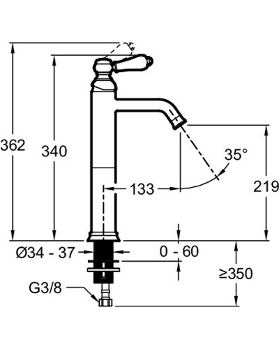 Смеситель для раковины Jacob Delafon Louise E24361-BL Черный матовый