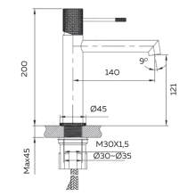 Смеситель для раковины AltroBagno Intento 0132 BiOp