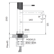 Смеситель для раковины AltroBagno Intento 0132 BiOp