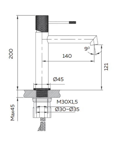 Смеситель для раковины AltroBagno Intento 0132 BiOp