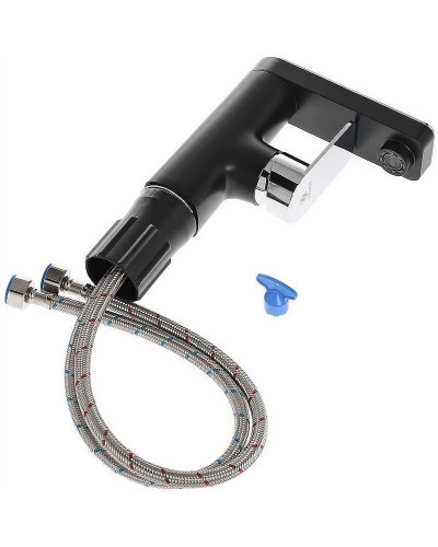 Смеситель для раковины Orange OneLife P08-021b Черный матовый Хром глянцевый