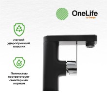 Смеситель для раковины Orange OneLife P08-021b Черный матовый Хром глянцевый