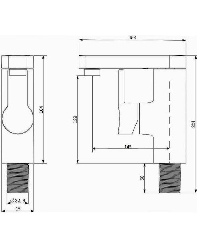 Смеситель для раковины Orange OneLife P08-021b Черный матовый Хром глянцевый