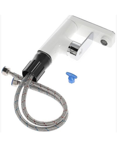 Смеситель для раковины Orange OneLife P08-021w Белый матовый Хром глянцевый