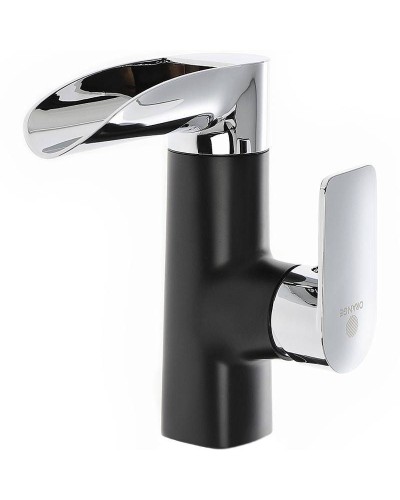 Смеситель для раковины Orange OneLife P08-921b Черный матовый Хром глянцевый