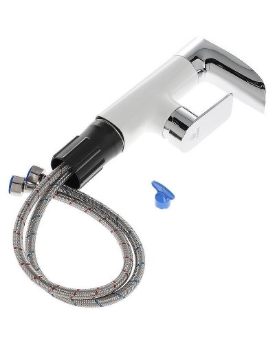 Смеситель для раковины Orange OneLife P08-921w Белый матовый Хром глянцевый