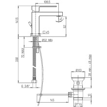 Смеситель для раковины Paini Dax-R 84CR211LRS Хром