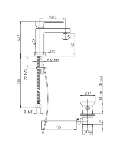 Смеситель для раковины Paini Dax-R 84CR211LRS Хром