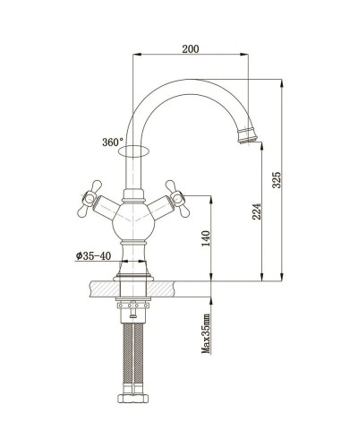 Смеситель для раковины Timo Nelson 1941/00FN