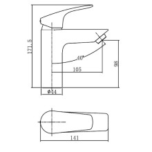 Смеситель для раковины Aquanet Static AF330-10B 261820 Черный матовый