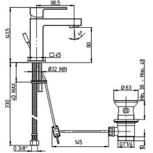Смеситель для раковины Paini Dax-R Small 84CR211RS Хром