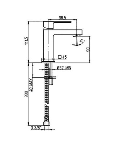 Смеситель для раковины Paini Dax 84CR205RSKM Хром